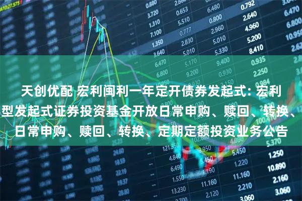 天创优配 宏利闽利一年定开债券发起式: 宏利闽利一年定期开放债券型发起式证券投资基金开放日常申购、赎回、转换、定期定额投资业务公告